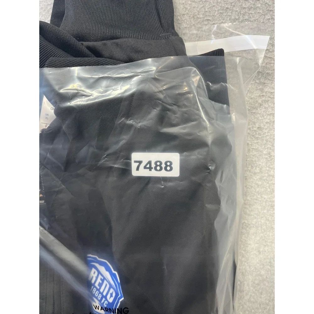 Reno 1868 FC Soccer Jacket Mens XL Black Adidas Fill Zip 3 Stripe Nevada